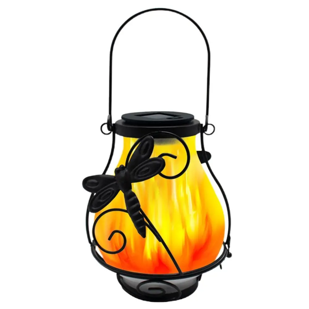 Solar Flame Lantern Lights Flickering Flames Outdoor Solar Lights Hanging Lanterns Waterproof Decoration Lighting Lanterns