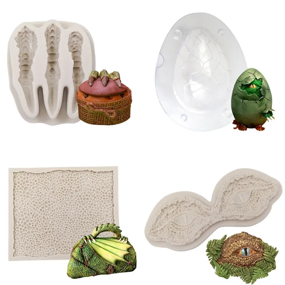 Silicone Cake Mold 3D Dinosaur Egg Eye Skin and Claws Shaped Mold Cake Chocolate Decorating Tool for Party Wedding Biscuit Decoration