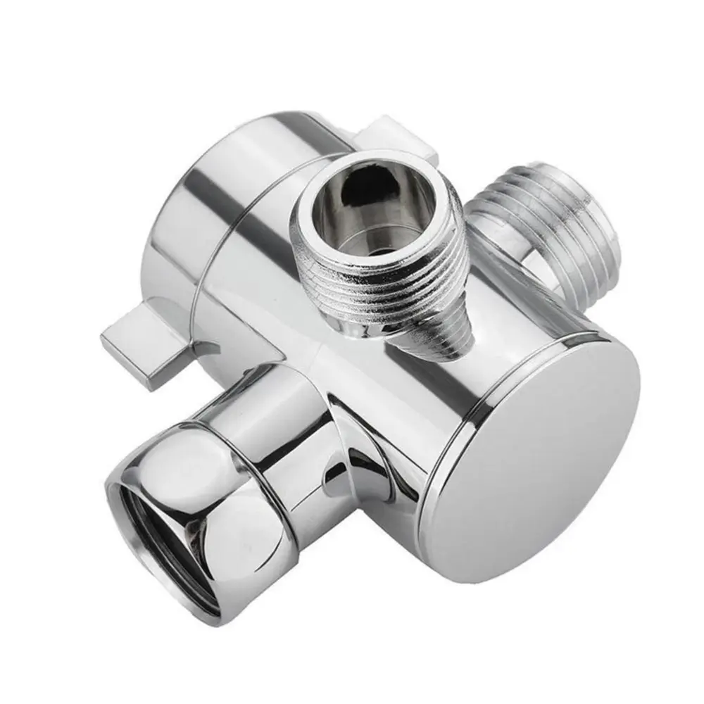 3 Way Shower Head Diverter Faucet Diverter Valve Bathroom Universal System Component Replacement Part Chrome Valves for Bathroom