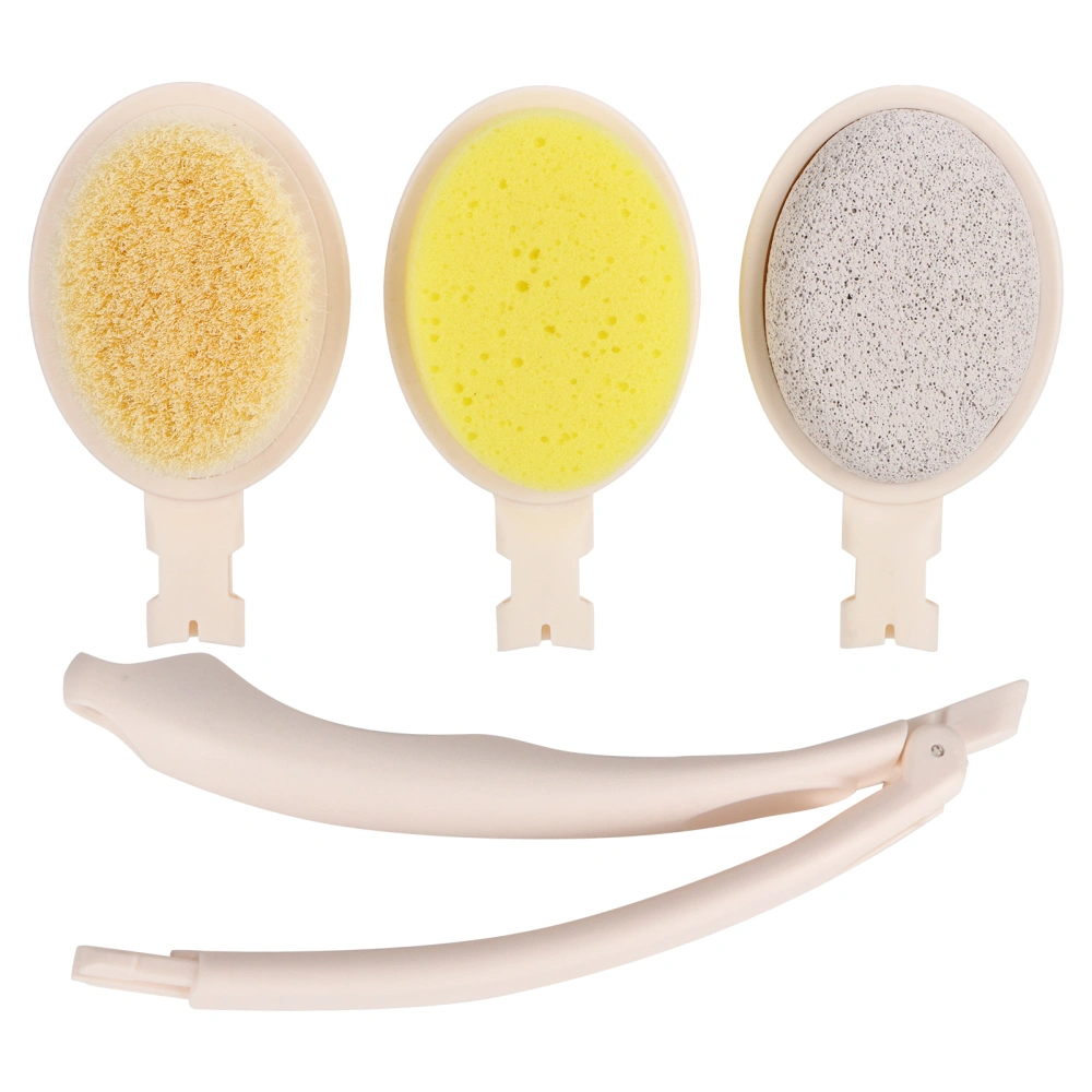 3‑In‑1 Folding Bath Brush Soft Hair Sponge Shower Back Scrubber Exfoliating Brushes