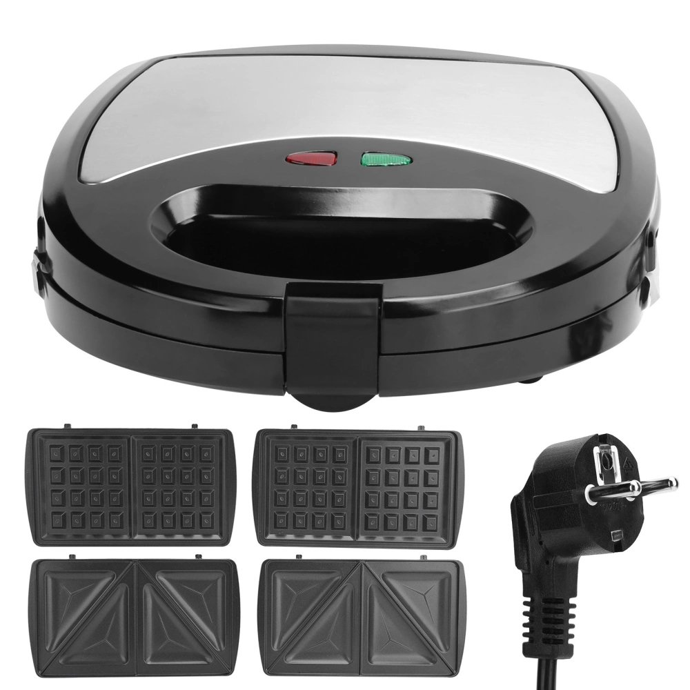 750W 3in1 Breakfast Machine DoubleSided Heating Sandwich Maker Electric Waffle Maker EU Plug 220V