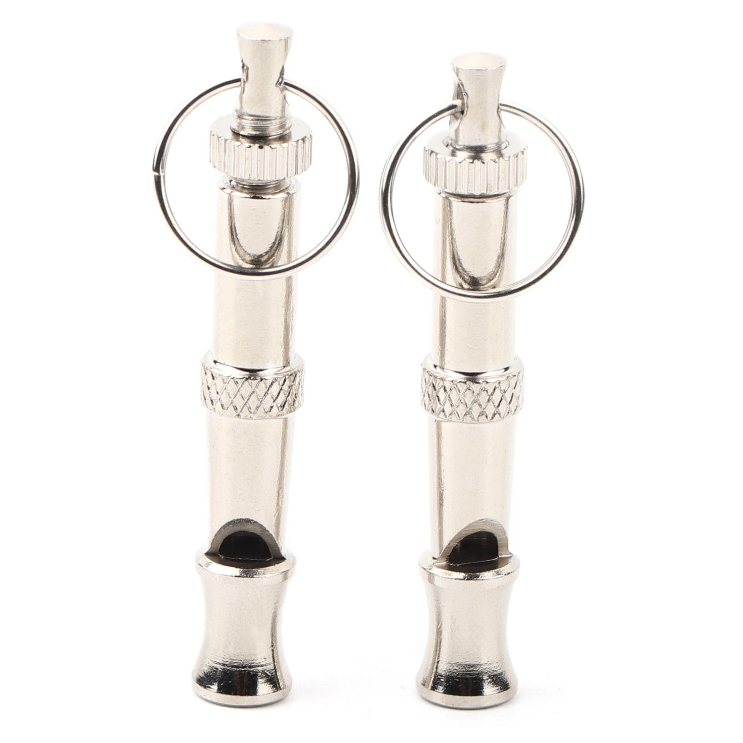 2pcs Stainless Steel Ultrasonic Whistle Portable Trainer Training Tool for Dog Pigeons Birds