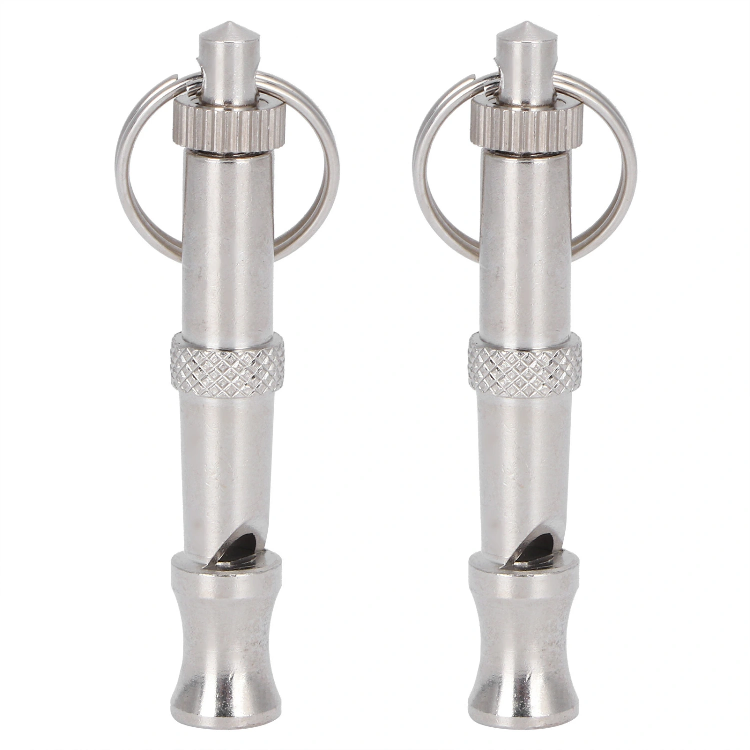 2pcs Stainless Steel Ultrasonic Whistle Portable Trainer Training Tool for Dog Pigeons Birds