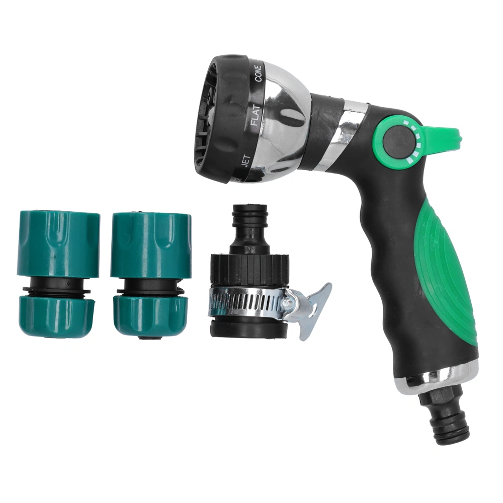 Garden Hose Spray Nozzle AntiSlip 8 Adjustable Patterns Water Sprayer Quick Connector Set(G1/2 )