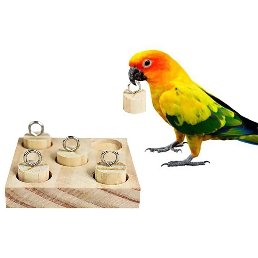 Parrot Toys Wooden Block Pet Supplies Bird Playing Toy Attractive Training Interactive Educational Toy for Parrots Birds