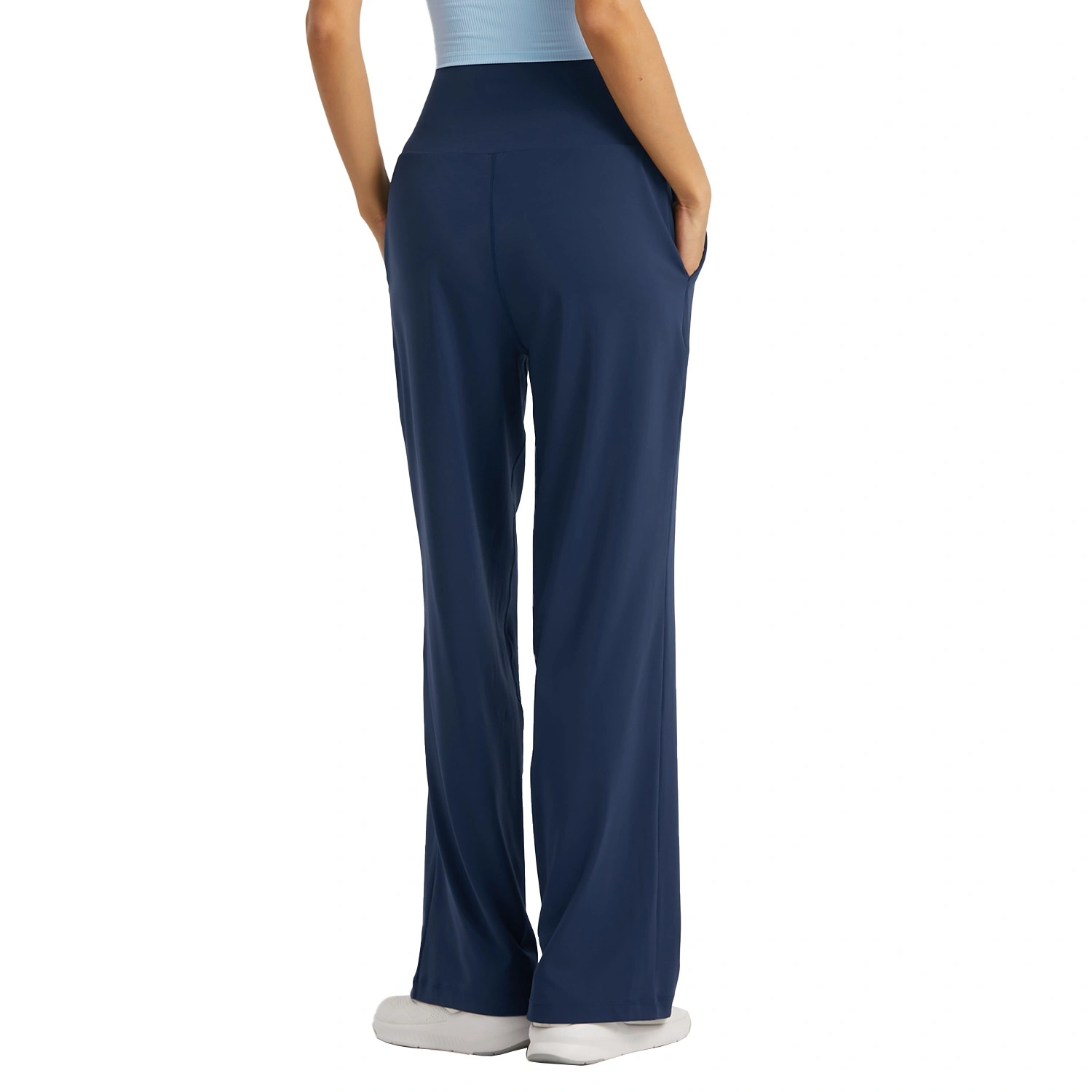 High Waist Hip Lift Yoga Wide-leg Pants Draping Slim Straight Breathable Sweat Absorbing Casual Sports Pants