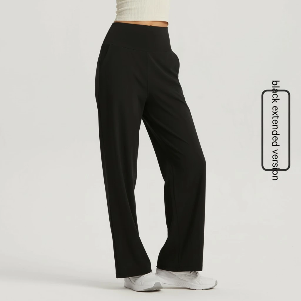 High Waist Hip Lift Yoga Wide-leg Pants Draping Slim Straight Breathable Sweat Absorbing Casual Sports Pants