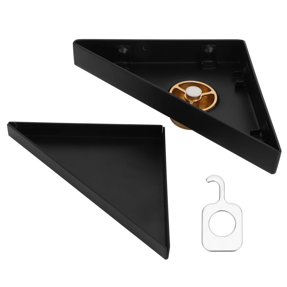 Floor Drain Set Thicken 304 Stainless Steel Concealed Triangular Sink Drain for Bathroom Black