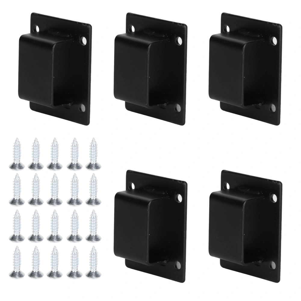 5pcs Wall Shelf Mount Bracket Display Shelf Hook Hanger Rack Tube Bar Holder BlackSealing Type