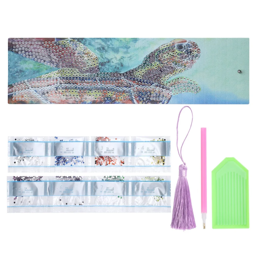 DIY Bookmark Innovative Diamond Painting Embroidery Tassel Art Crafts for StudentsAA387‑Turtle