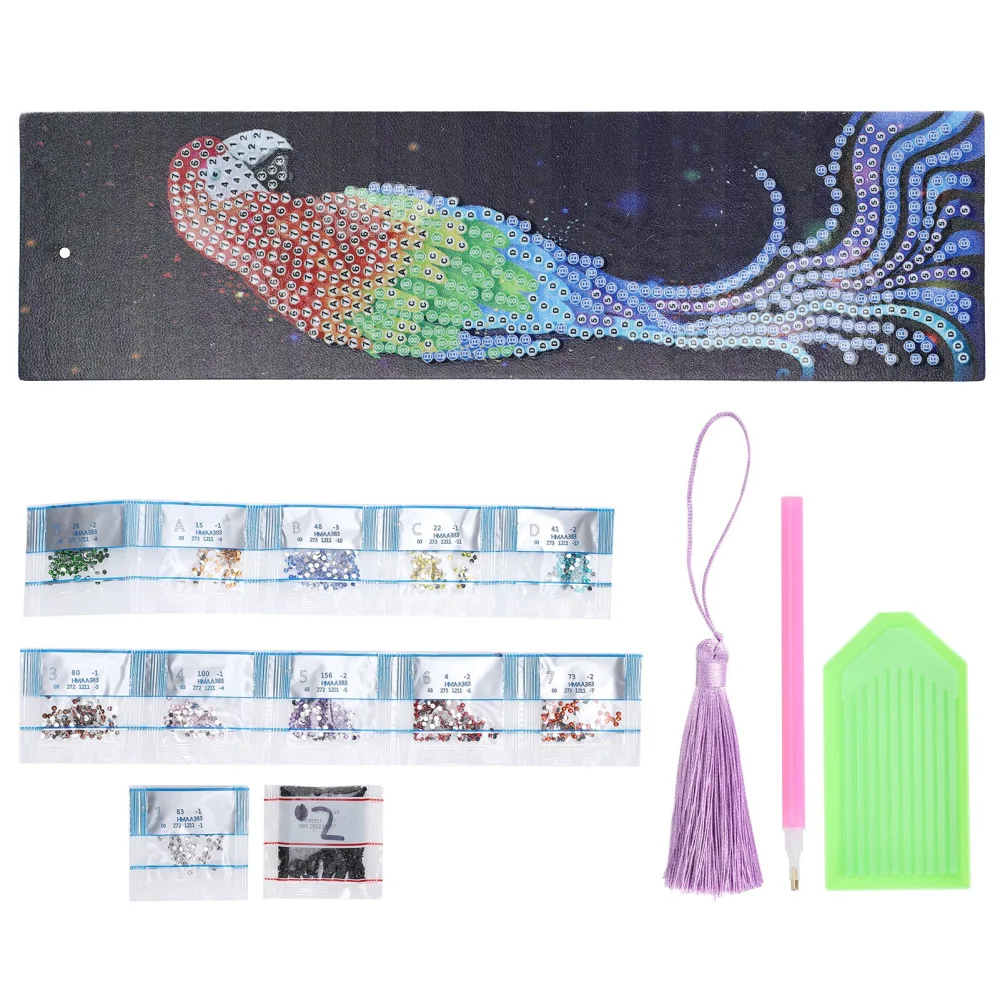 DIY Diamonds Painting Bookmarks Tassel Bookmark for Home Office School DIY MakingBird Pattern