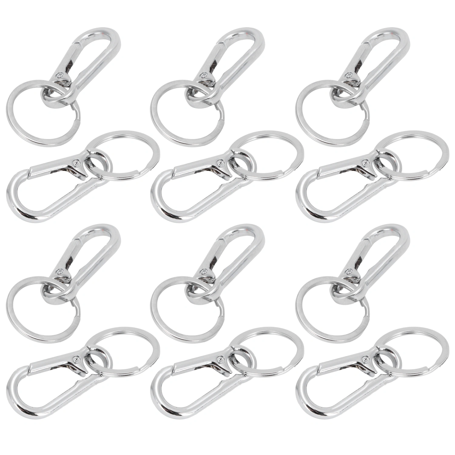 12pcs Alloy Keychain AntiRust No Deformation Glossy Surface for Hanging Key Wallet Zip Belt