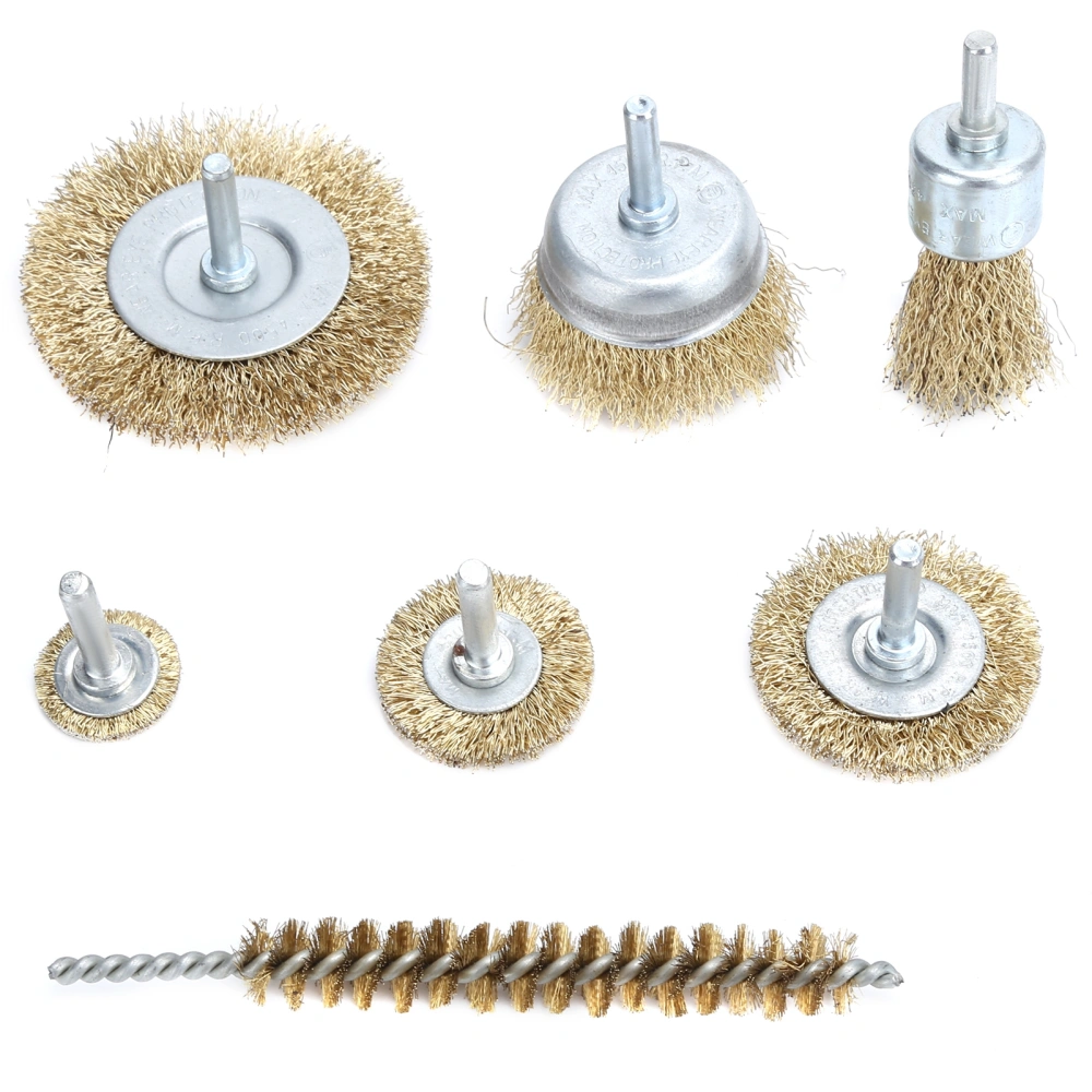 7pcs Steel Wire Brushes Set for Household Mini Electric Drilling Grinding Machine