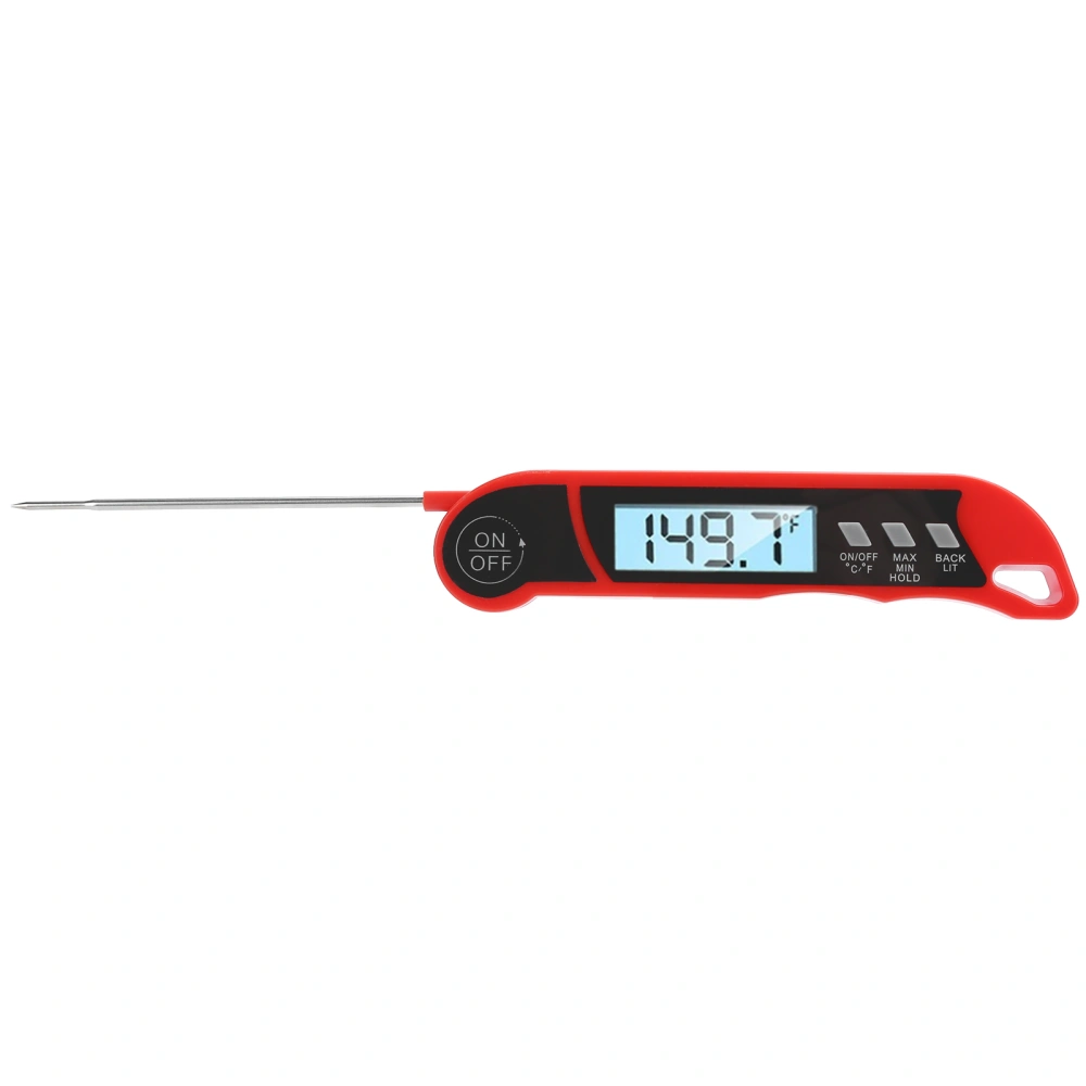 Folding Alarm Thermometer Electronic Barbecue Thermometer Food Temperature Measuring MeterRed