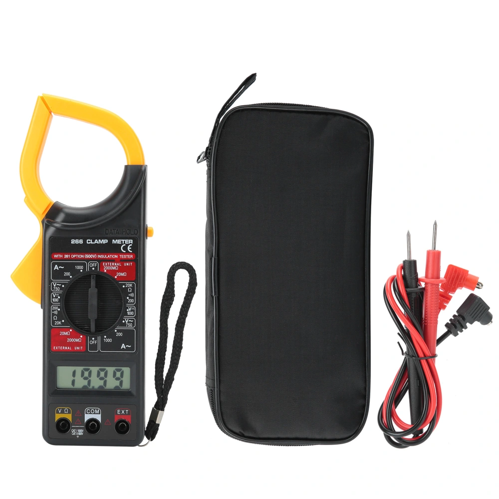 Digital Clamp Meter Handheld Ammeter Voltmeter Electronic Multimeter Measuring Tool DT‑266