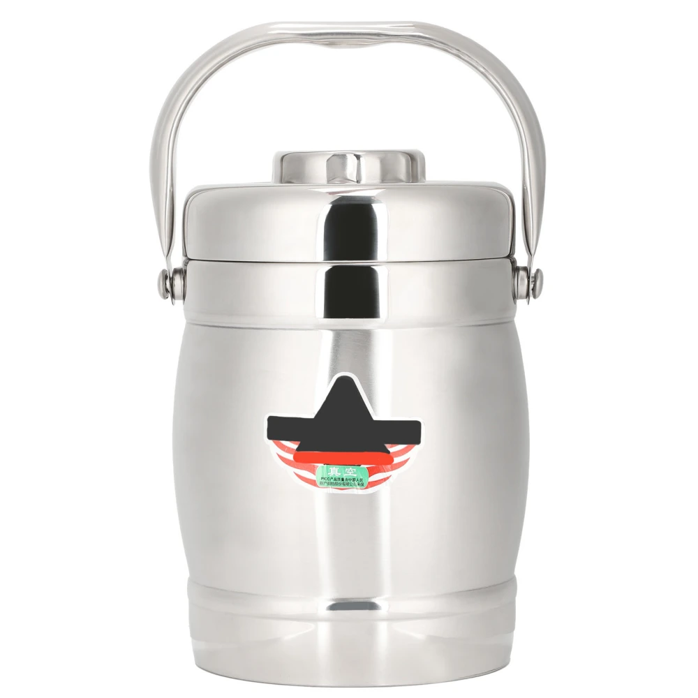 1.4L Barrel Shaped Vacuum Lunch Box Stainless Steel Thermal Insulated Bento Food Container Box