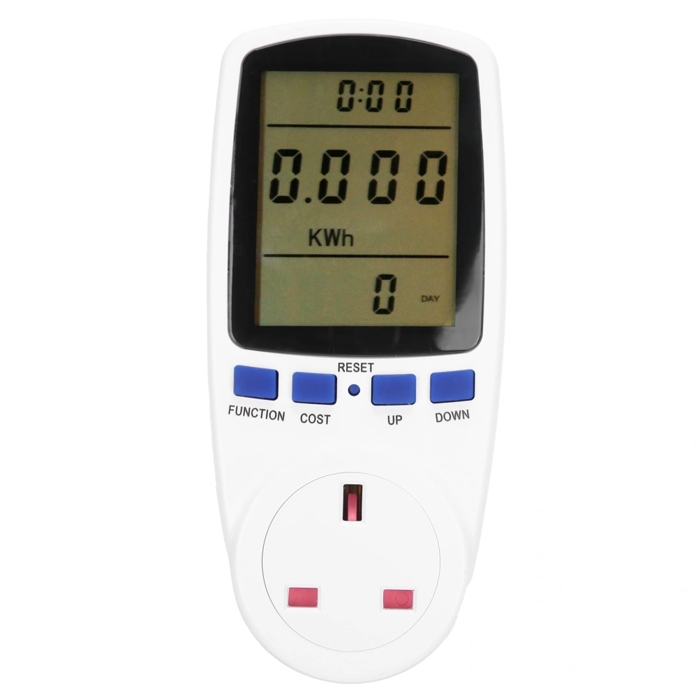 Power Metering Socket Electricity Usage Monitor Voltage Current Meter with LCD DisplayTS‑836 UK Plug 240V