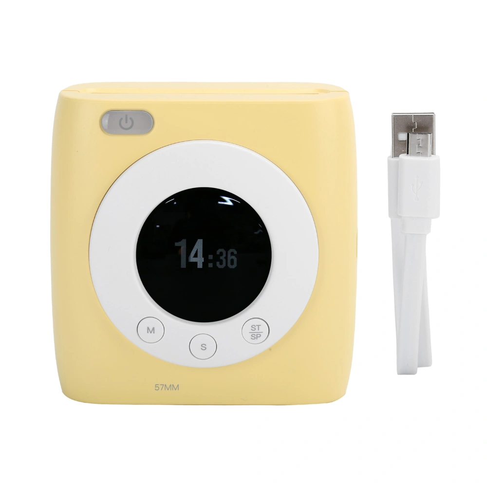 P2S Mini Pocket Thermal Printer 300DPI Bluetooth 4.0 Portable USB Charging Printer (Yellow)