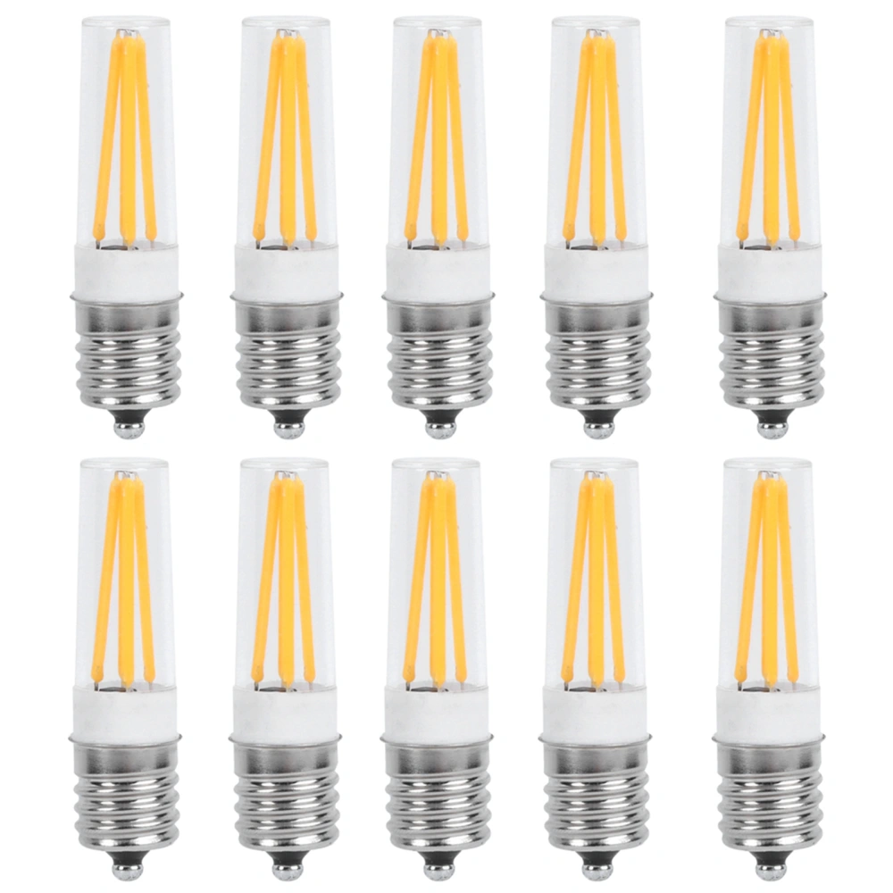 10Pcs E17 Long Filament Bulbs AC110V 3W for Chandelier Ceiling Lamp Table Lamp Warm White