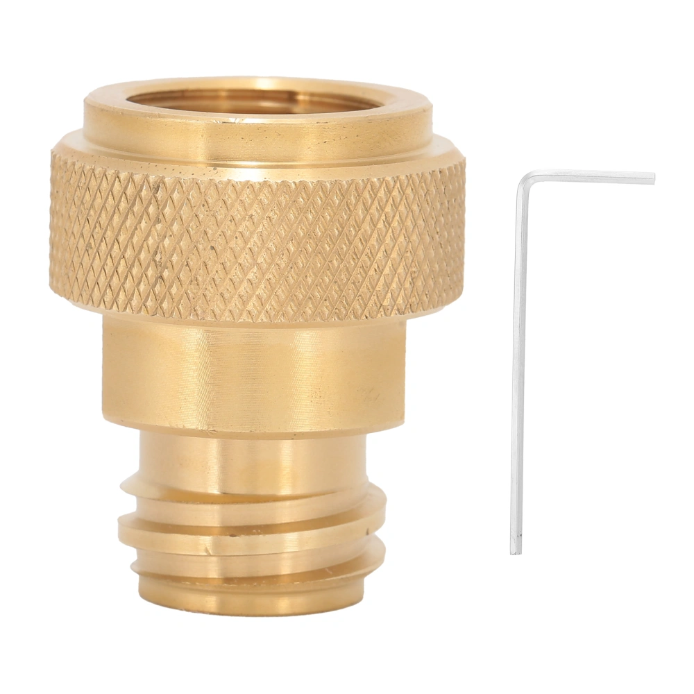 Soda Adapter Brass CO2 Tank Cylinder Conversion Connector with Wrench Accessory Gold