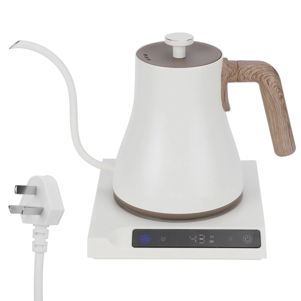 600ML Electric Kettle Slender Mouth Electric Boiling Tea Pot Coffee Hand Drip Pot AU Plug 220VBeige