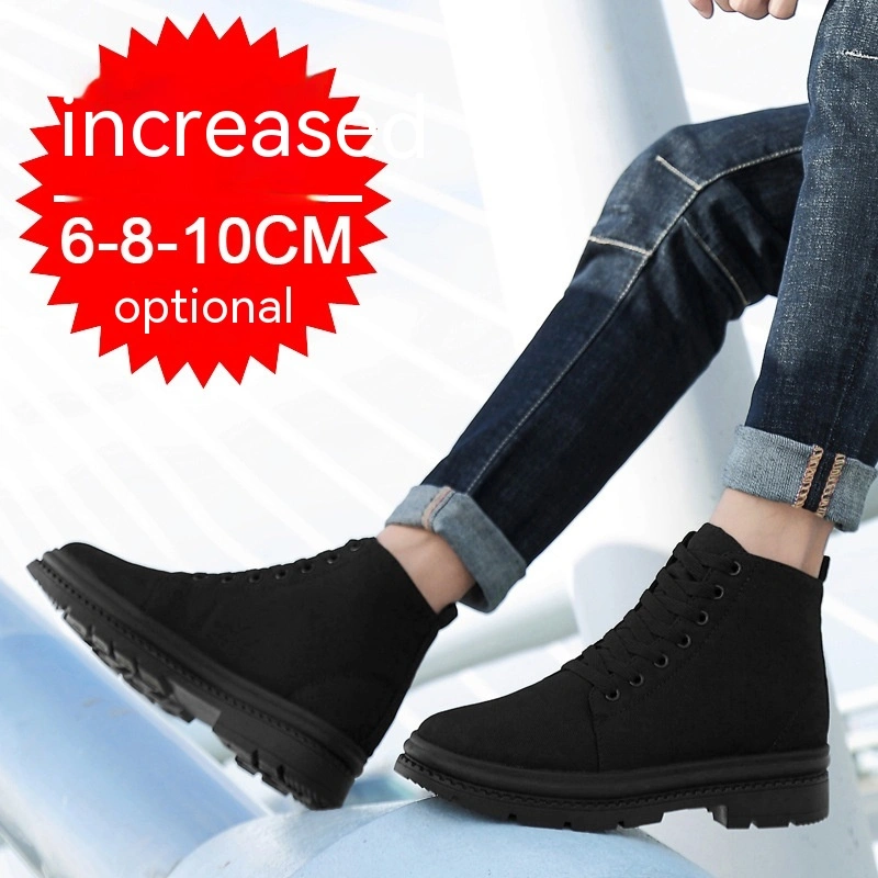 High-top Canvas Shoes Elevator Shoes 8CM Casual