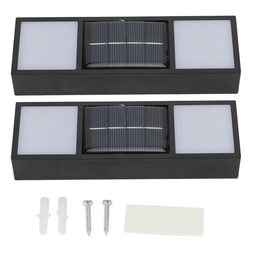 2 Sets Solar Wall Lamp IP65 Protection Grade Bidirectional Multifunctional Solar Outdoor Light for Patio Yard DrivewayWarm Light