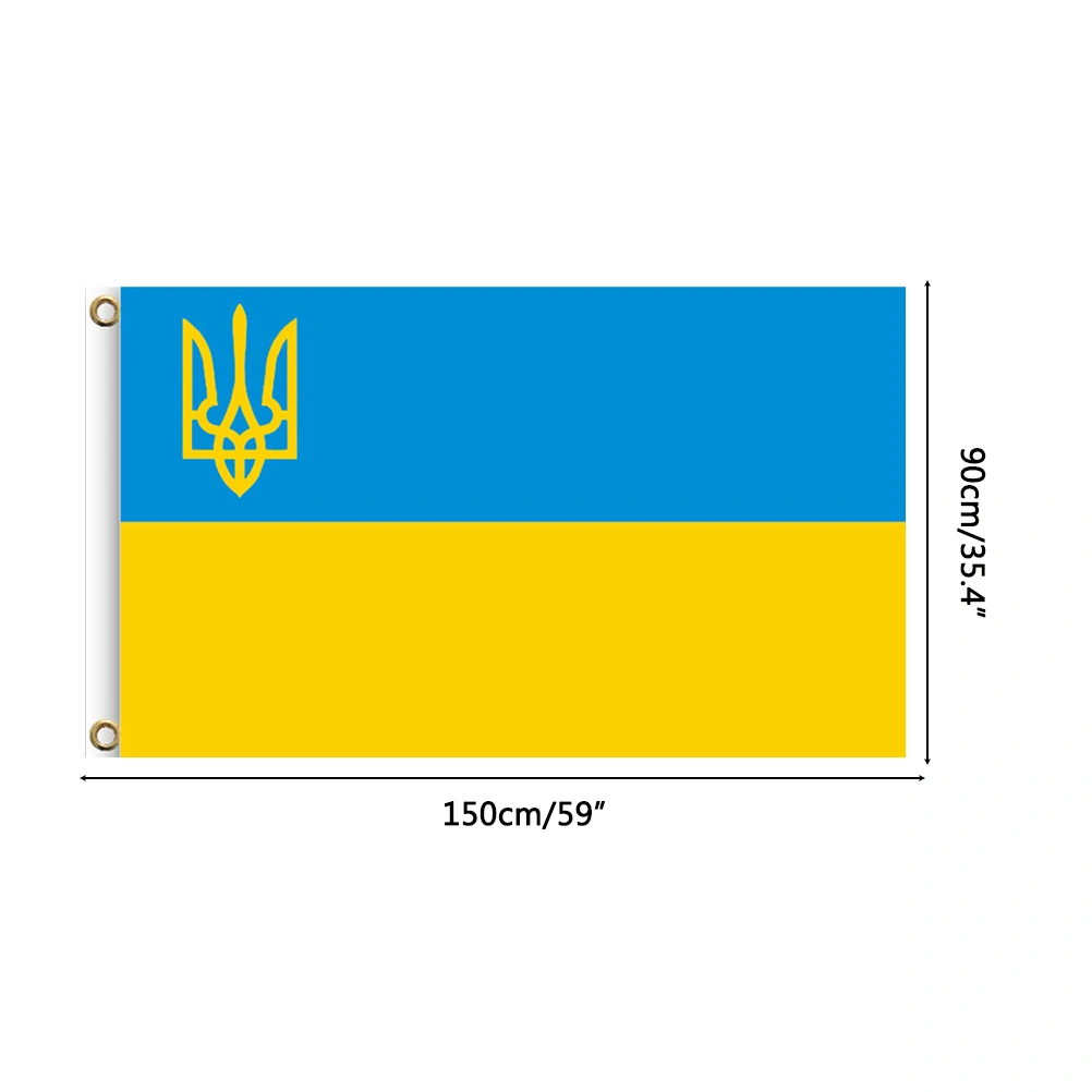 Ukraine National Flag 90x150cm Blue Yellow Ukraine Flying Flag for Courtyard Outdoor Lawn Decoration