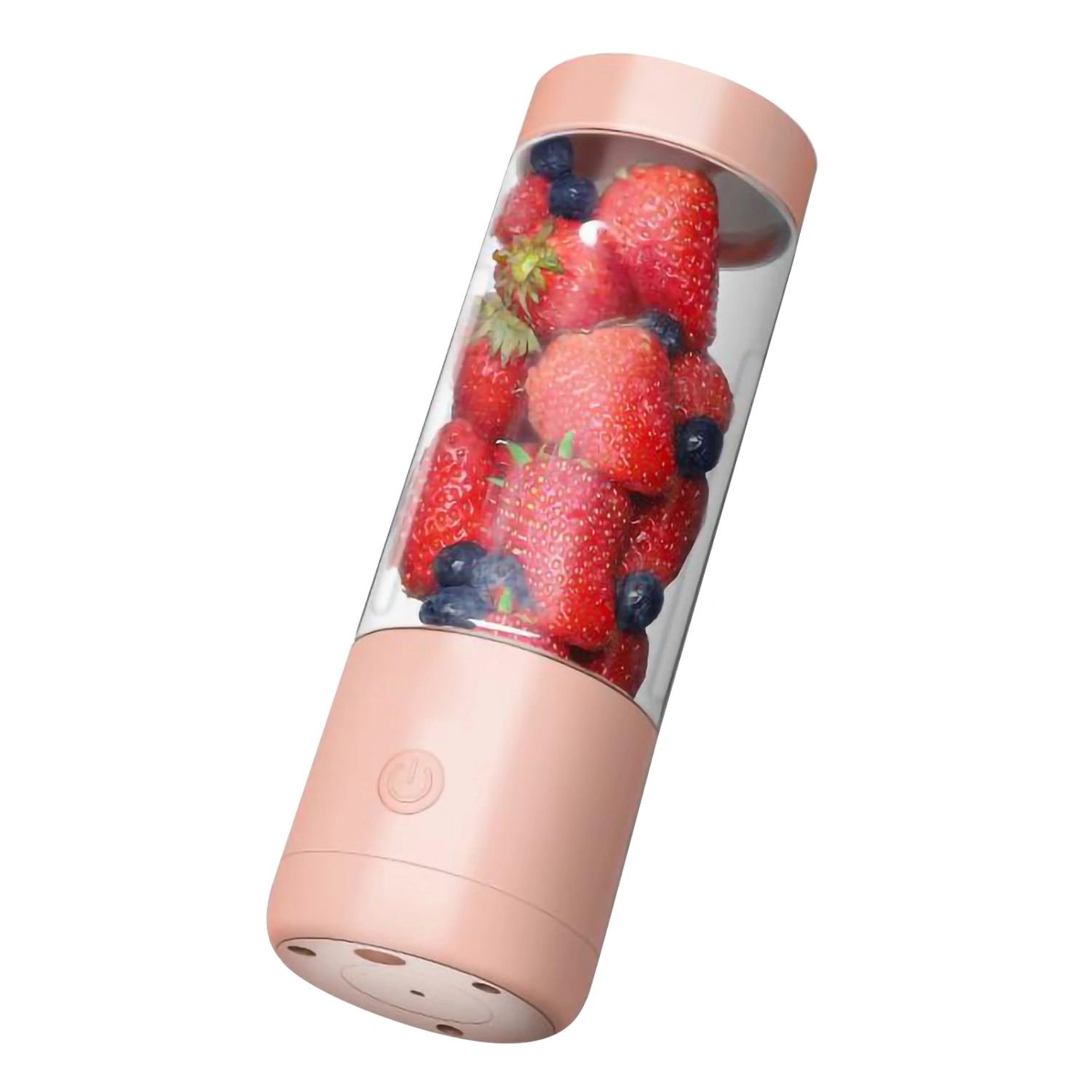 Portable Blender High Speed Rotation Multifunctional USB Electric Juicer for Home Travel 400mlGrapefruit Pink Double Blade