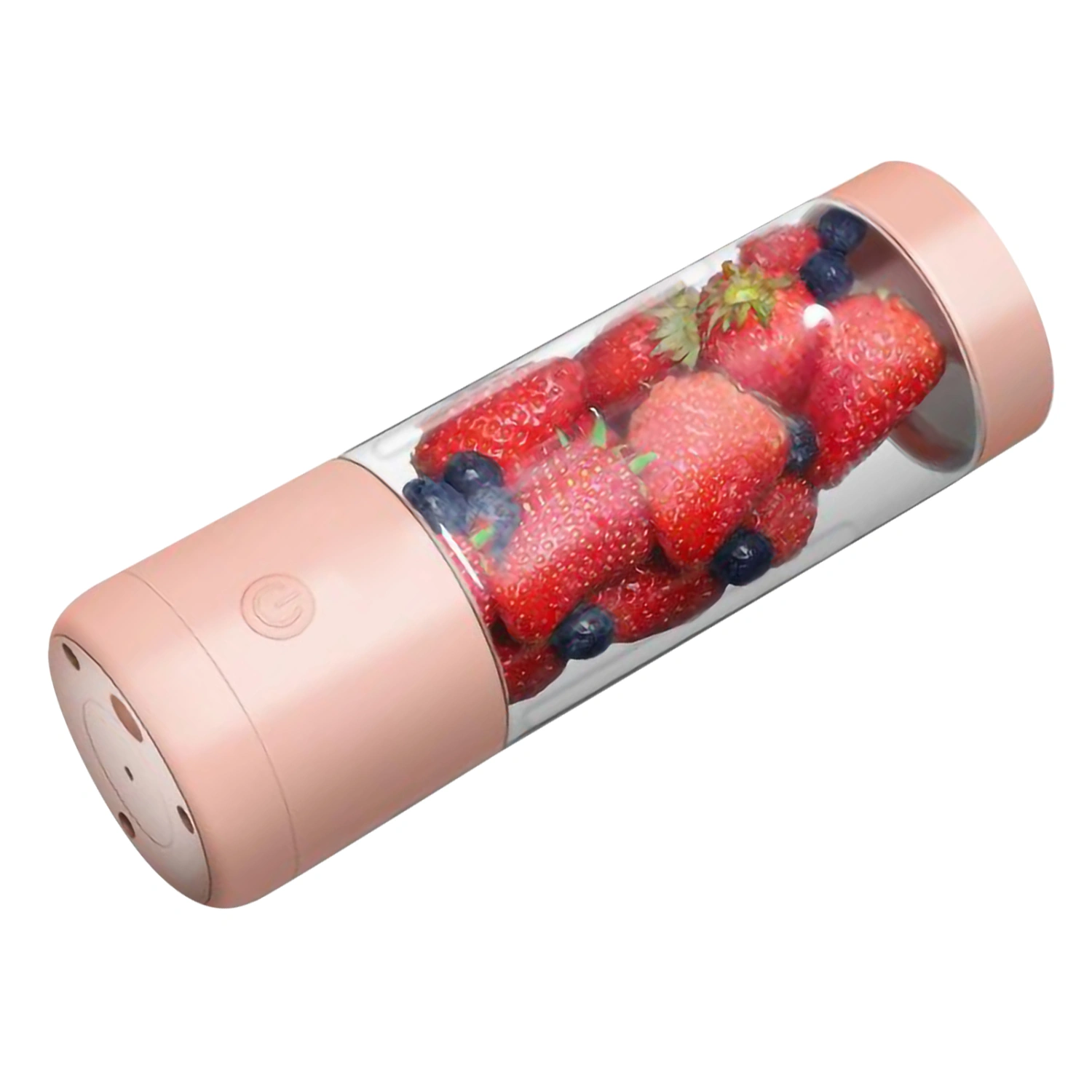 Portable Blender High Speed Rotation Multifunctional USB Electric Juicer for Home Travel 400mlGrapefruit Pink Double Blade