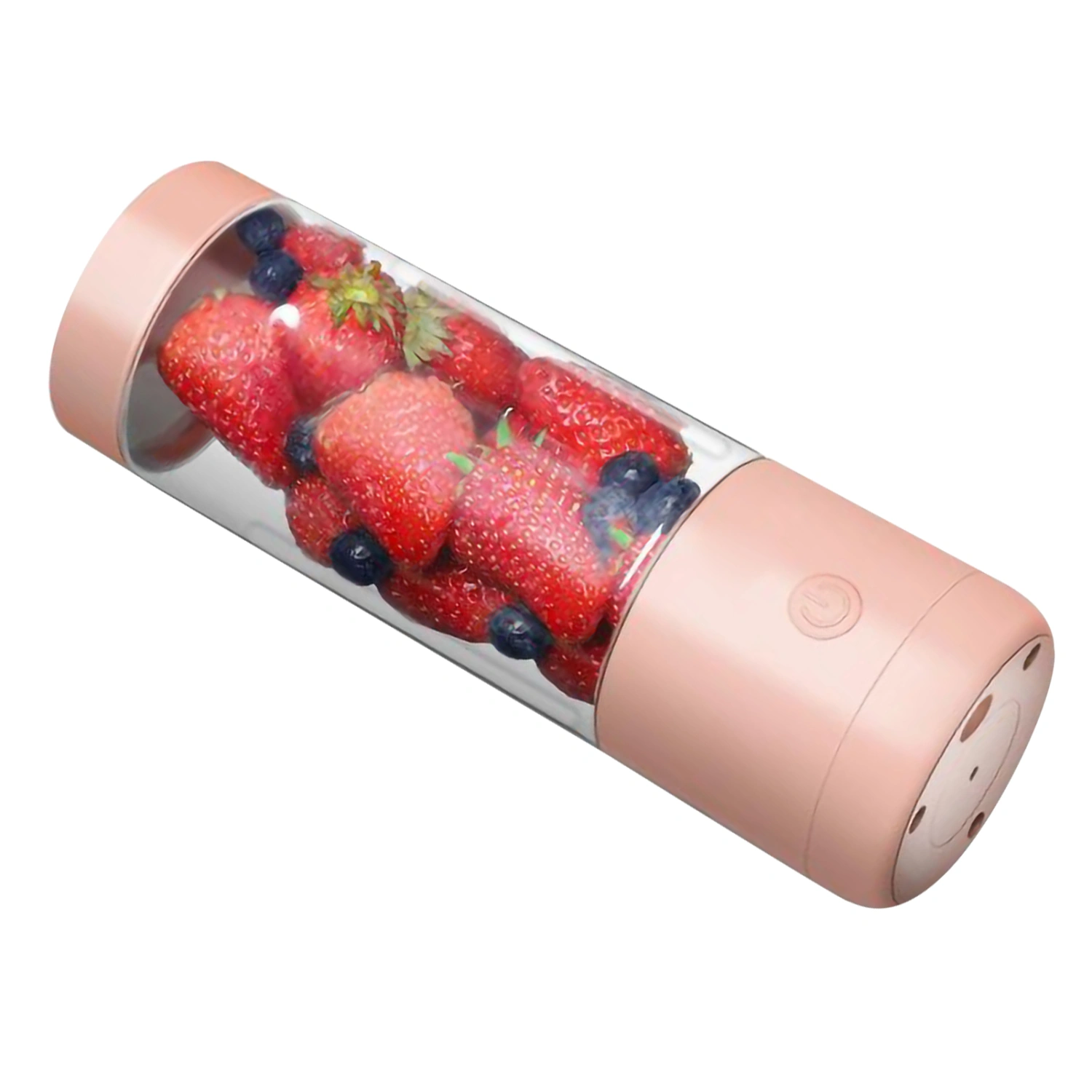 Portable Blender High Speed Rotation Multifunctional USB Electric Juicer for Home Travel 400mlGrapefruit Pink Double Blade