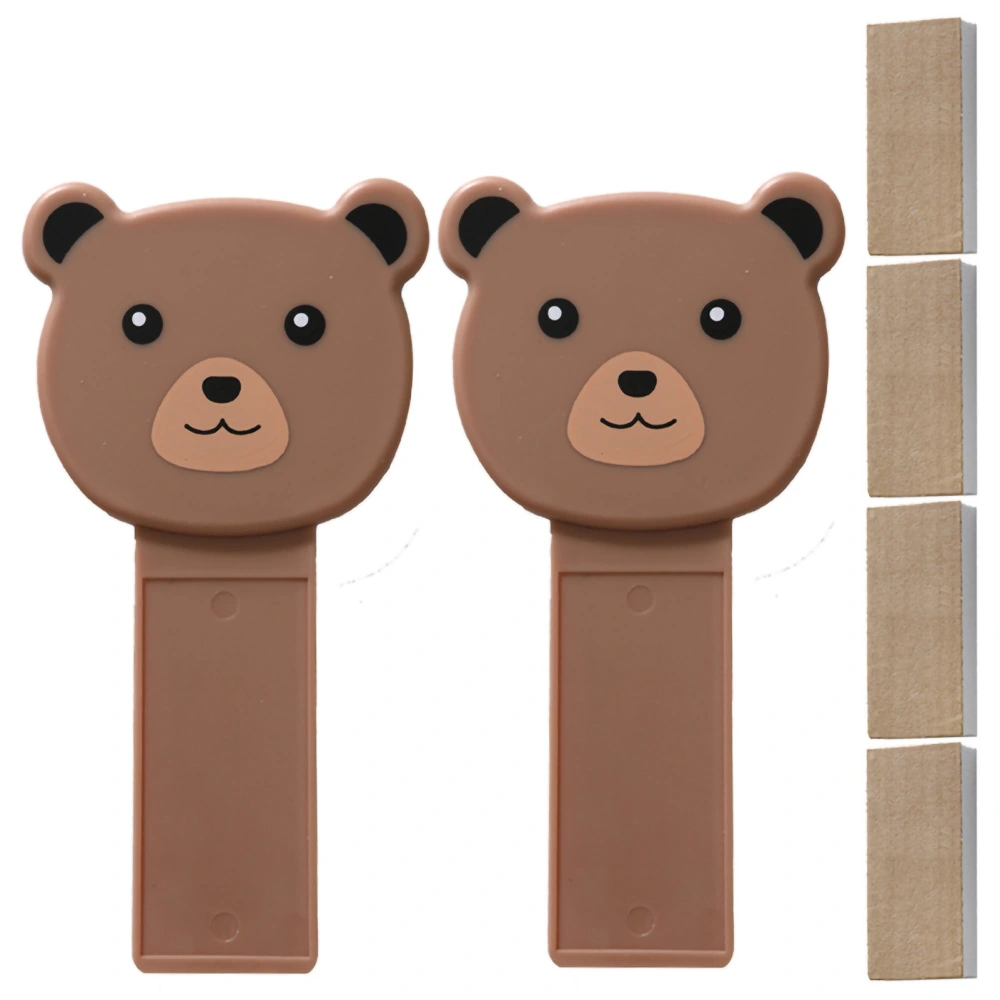 2Pcs Cartoon Cover Lifter Humanized Toilet Bowl Seat Lift Handle for Bathroom HouseholdGrizzly Bear