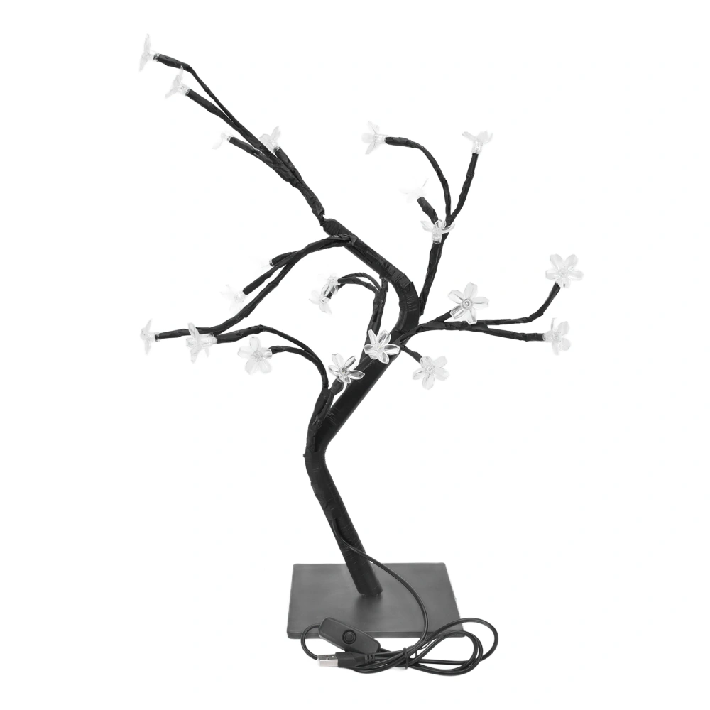 Cherry Blossoms Tree Lamp Plastic PVC Bonsai Light for Home Decoration USB Powered 24 LED