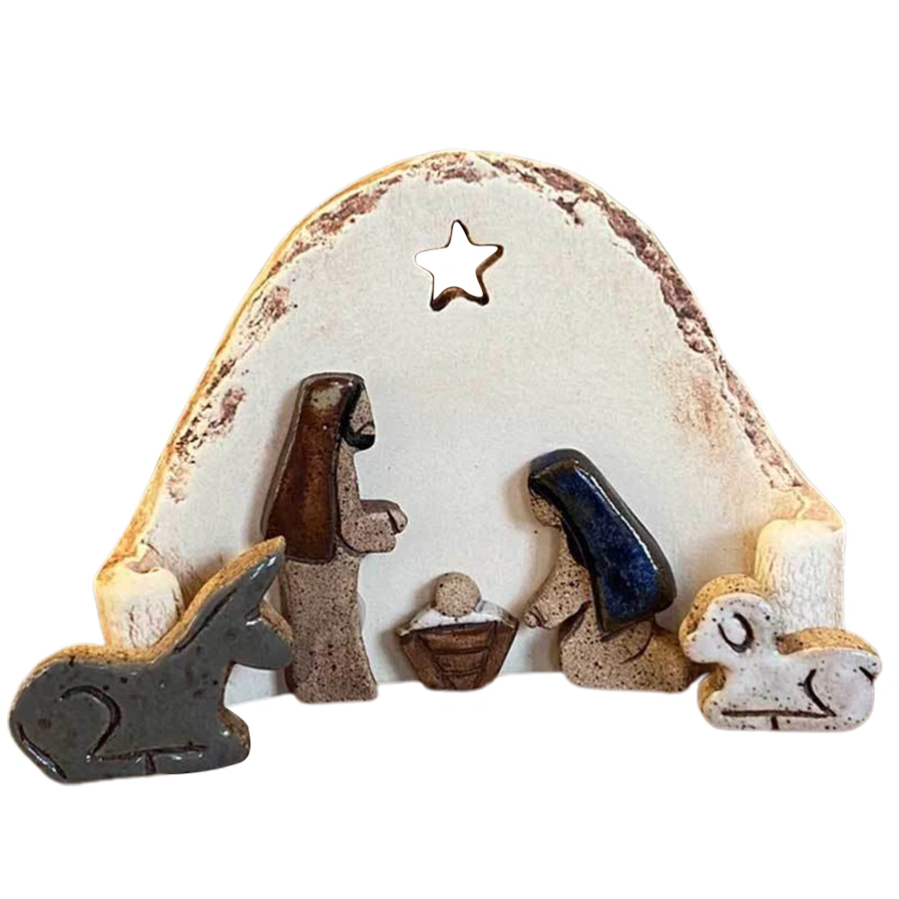 Christian Nativity Resin Ornaments Decorations Nativity Scene Handicraft Easter Table Decorations