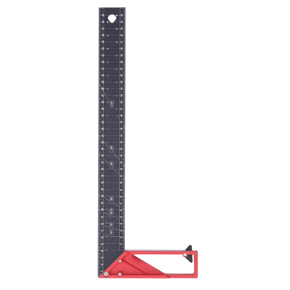 Woodworking Straight Angle Ruler 30° 45° 90° 3mm Thickness Adjustable High Accuracy Universal for Measuring40cm/15.75in