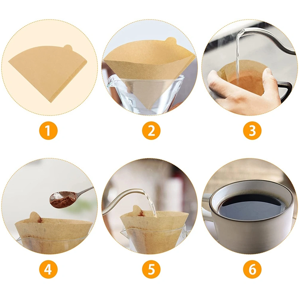 100 Pcs V60 Cone Coffee Filters Paper Coffee Filters #2 Cone Paper Natural Coffee Filters