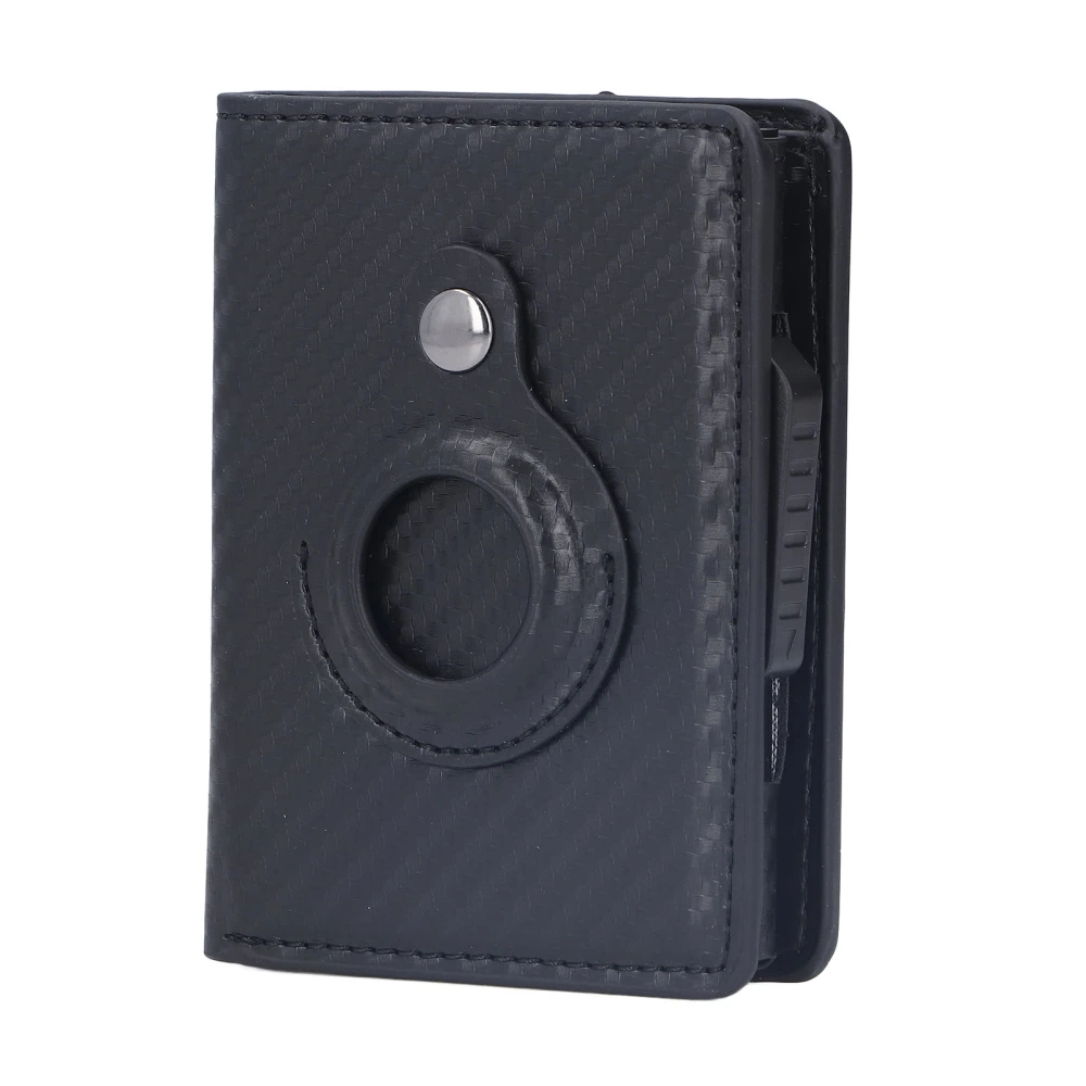 Credit Card Holder Slim Aluminum Alloy PU Multifunctional Bank Card Case for Credit Card Bank Card(Carbon Fiber Black )