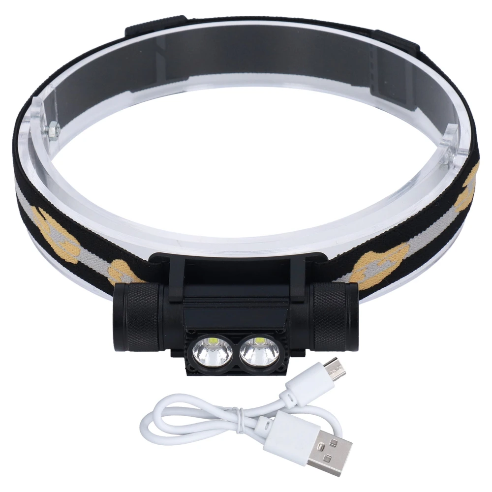 LED Headlamp Adjustable Rechargeable USB Waterproof Headlight for Outdoor Hunting Camping