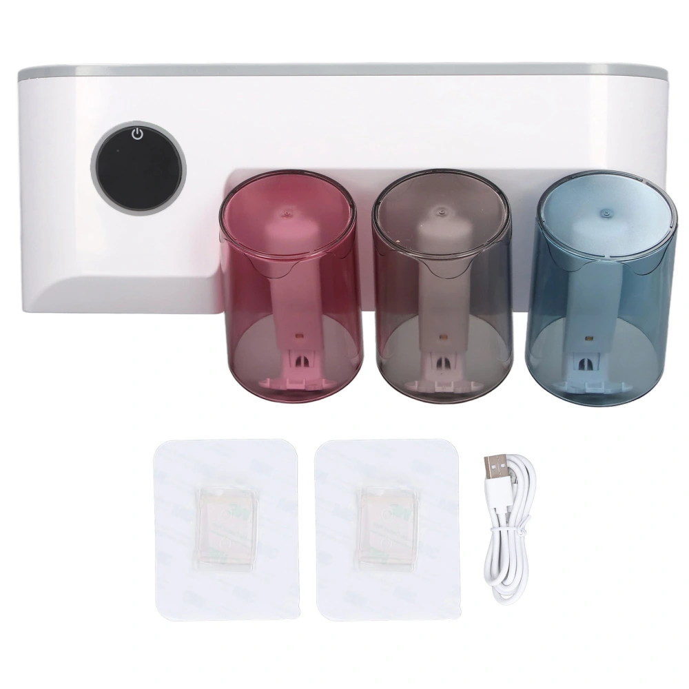 Toothbrush Sanitizer Minus10 To 55℃ Timable UV Toothbrush Sanitizer with Back Stickers USB Cable for BathroomTransparent