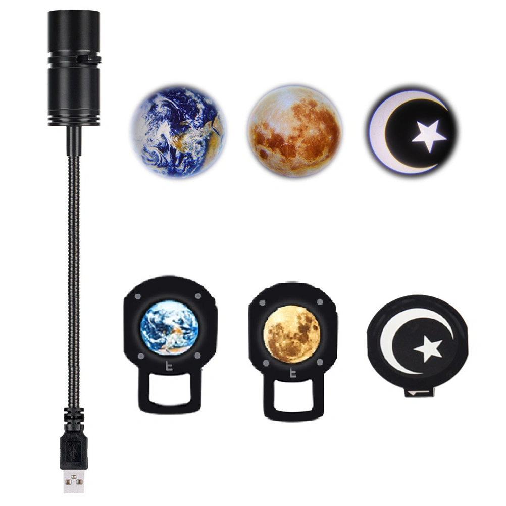 Moon Earth Projection LED Lamp 3D Moon Earth Projector Lamp 360° Rotating LED Night Light for Selfie Background Home Decor