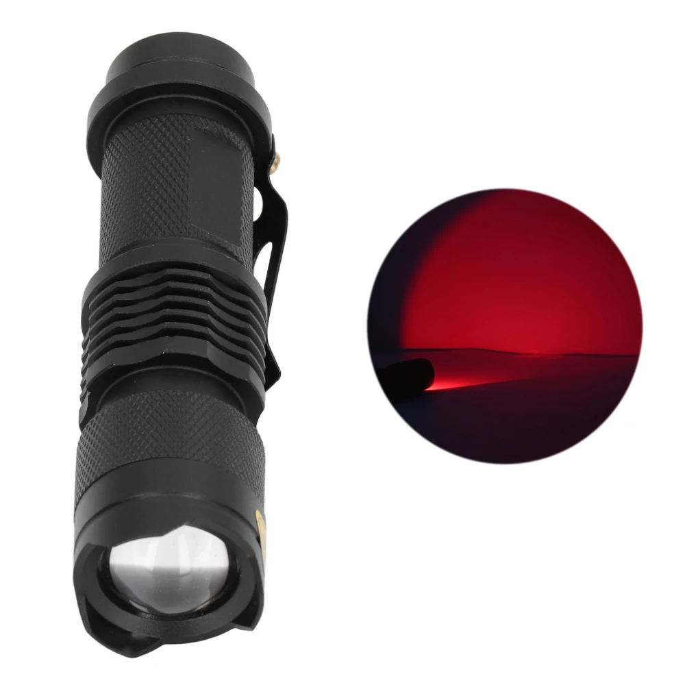 LED Flashlight 1 Mode Retractable Waterproof Handheld Lamp for Hunting BeekeepingRed Light