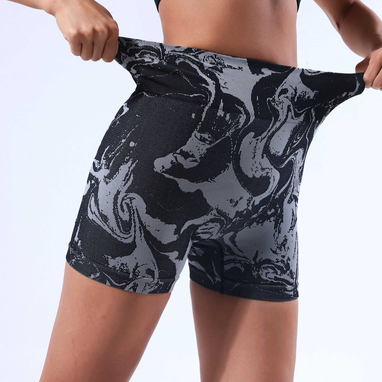 European And American Quick-drying Printing Hip Raise Yoga Pants Belly Contracting Fitness Peach Hip Sports High-waisted Trousers
