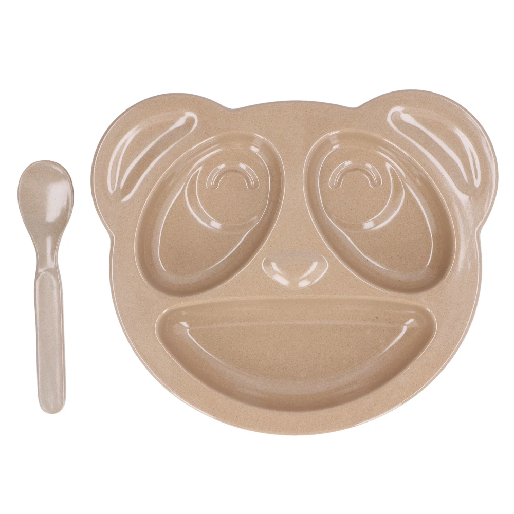 Toddler Plate Set Panda Shape Natural Durable Safe Material BPA Free Lightweight Develop Good Habits Toddler Dinnerware Set