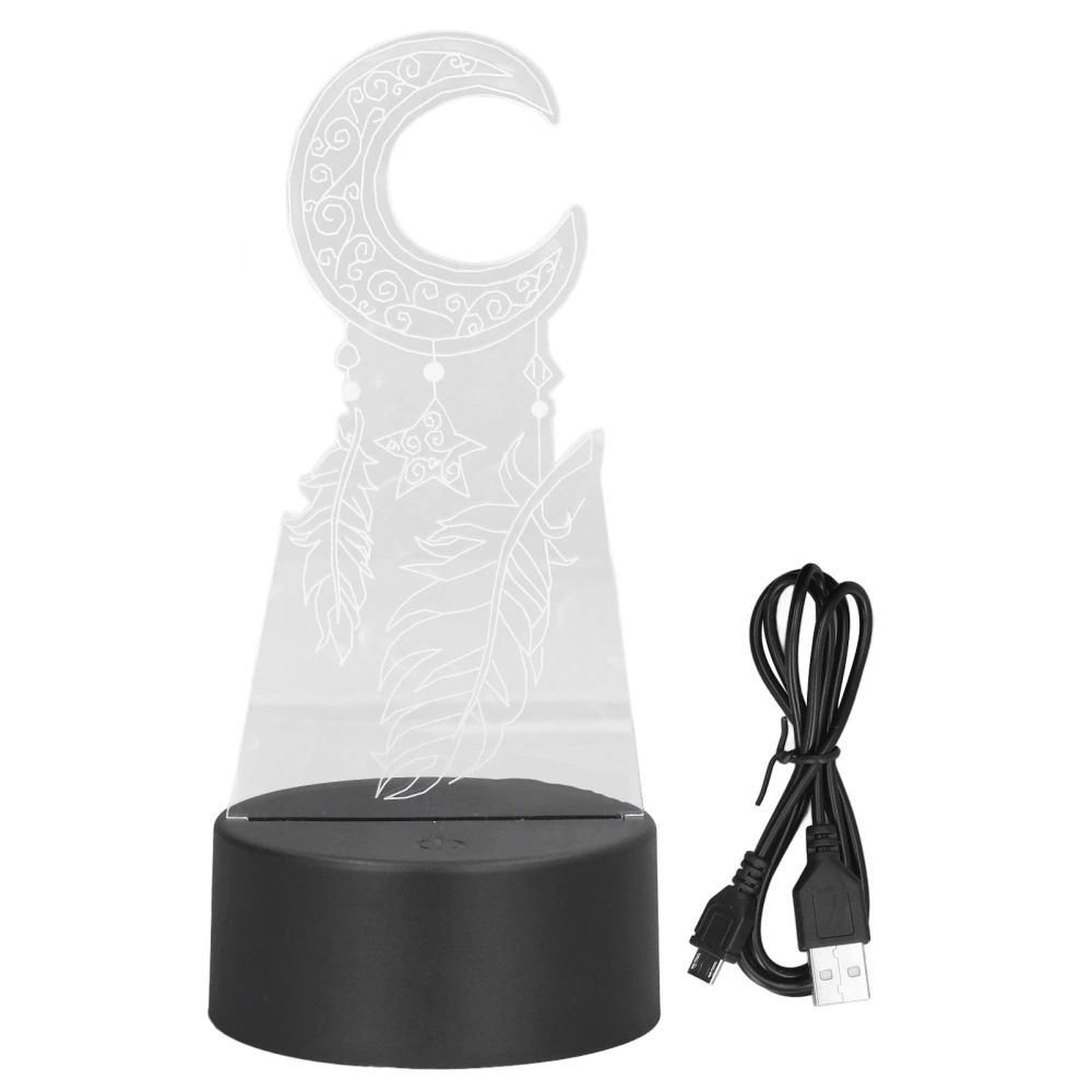 3D Tabletop Light Moon Wind Bell LED Night Light 7 Color Touch Changing USB Powered Beside Lamp