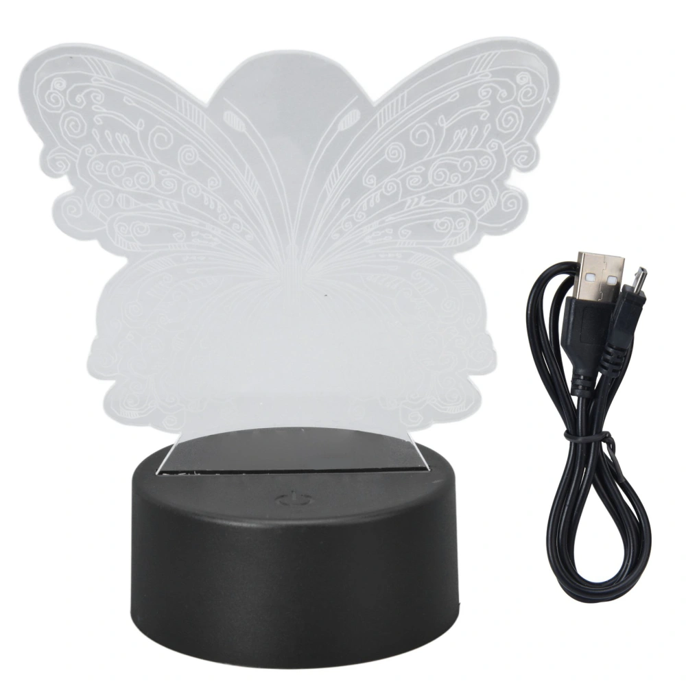 3D Insect Lamp Unique 3D Butterfly Design Seven Colors Touch Control USB Or Battery Safe Durable Acrylic 3D Night Light