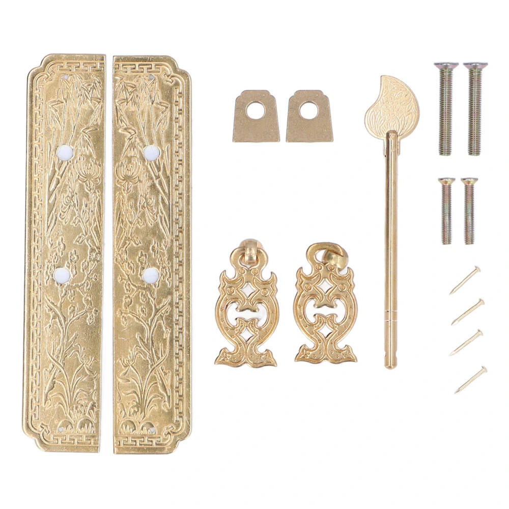 Cabinet Faceplate Brass Material Elegant Retro Botanical Pattern Decorative Chinese Antique Cabinet Handles for Dressers