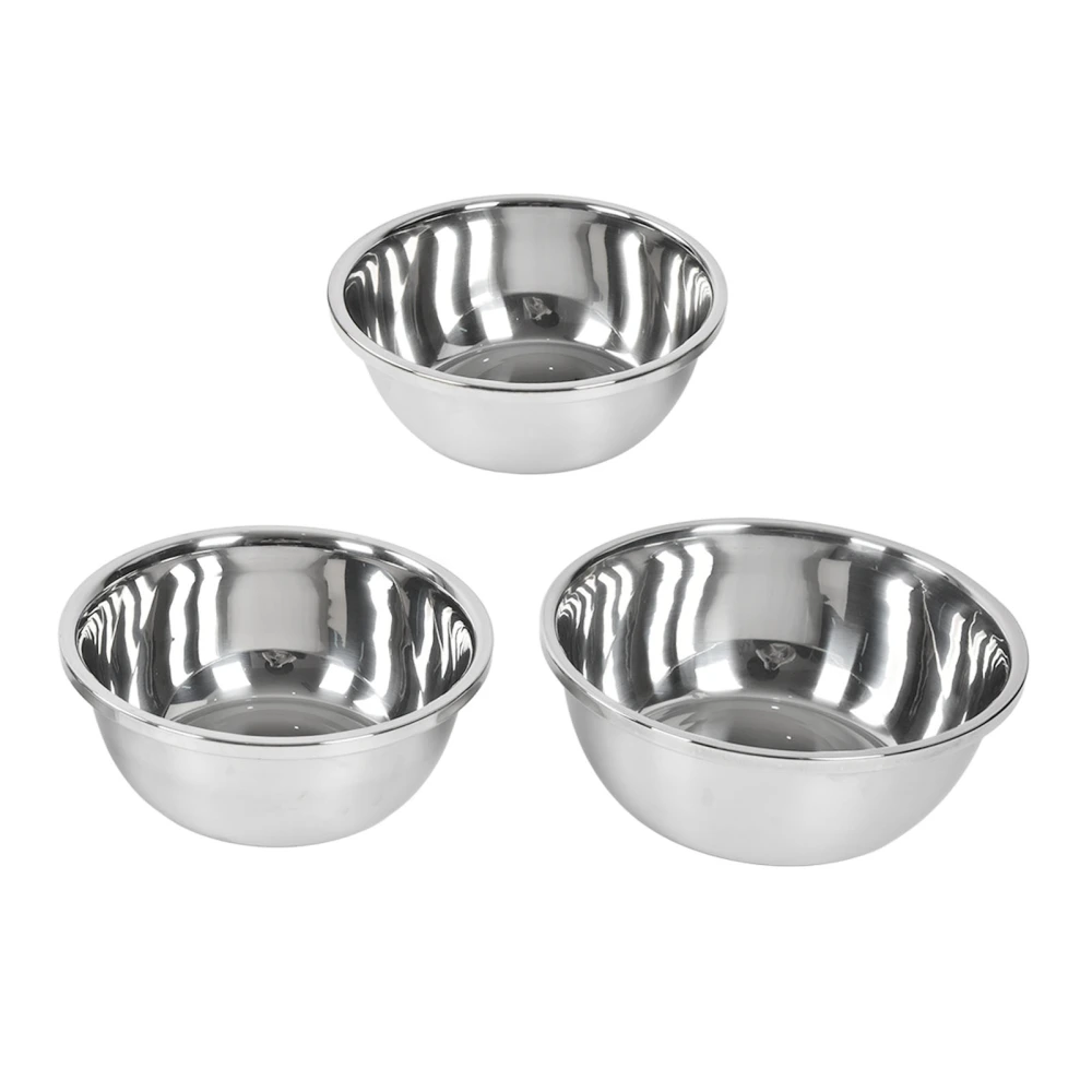 3PCS 26cm 28cm 30cm Mixing Bowl Set Stainless Steel Thickened Soup Bowl Multifunctional Kitchen Bowl