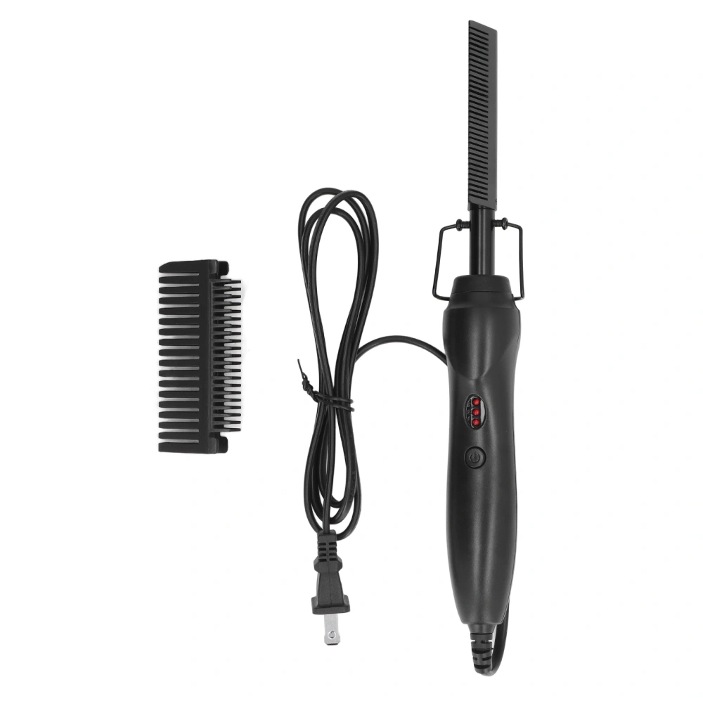 Hot Comb Electric Aluminum Alloy Material 3 Level Adjustment 60 Seconds Heating Electric Pressing Comb 120‑240VUS Plug