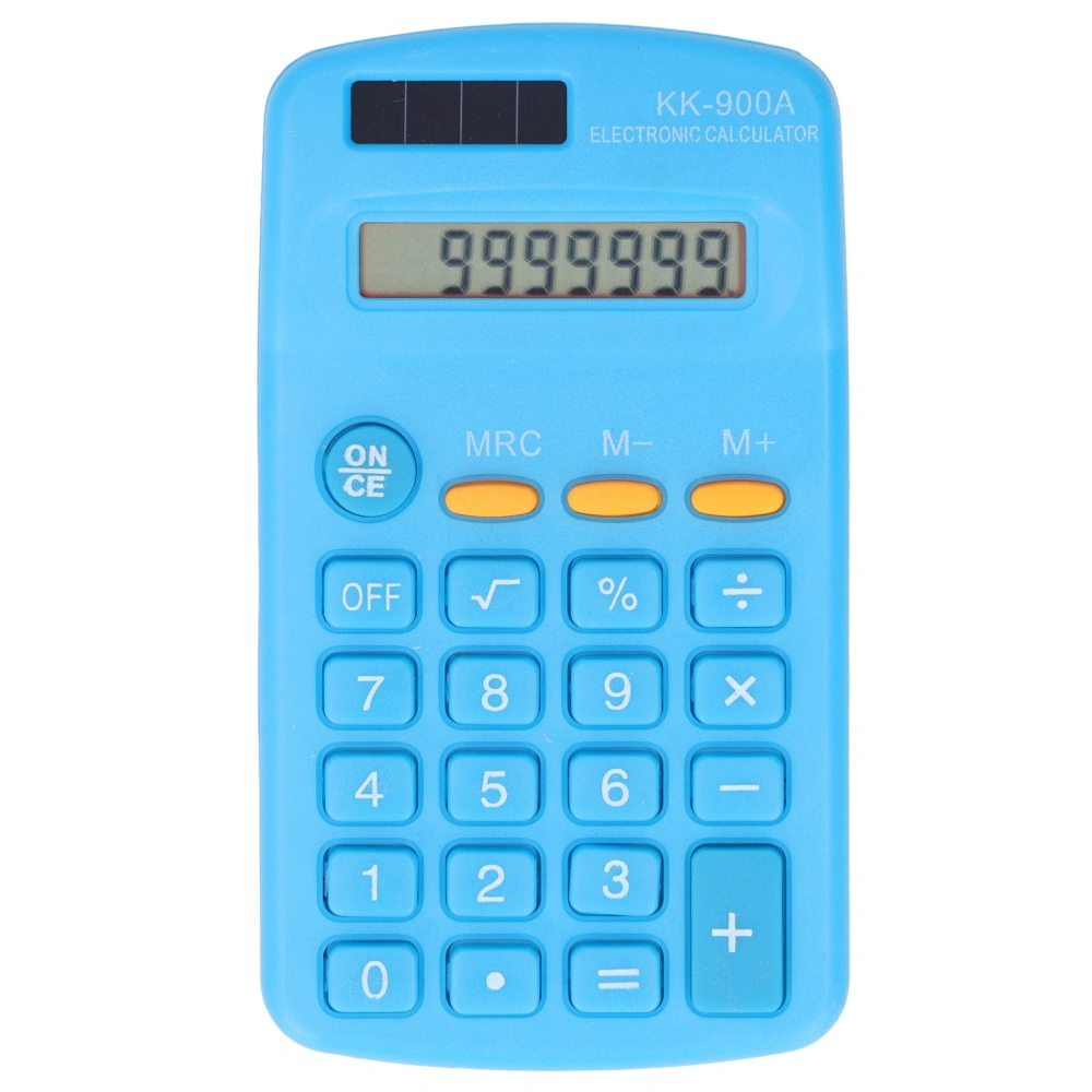 Mini Calculators Handheld 8 Digit with LCD Display Sensitive Button Solar Battery Dual Power for Office School BusinessBlue