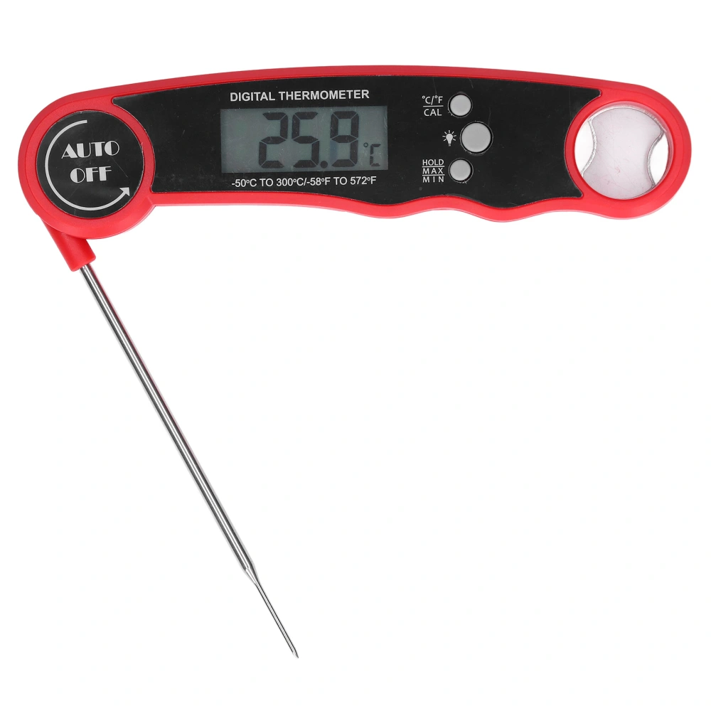 Food Thermometer Waterproof 304 Stainless Steel Folding Probe Fast Meat Thermometer with Backlight for BBQ Cooking